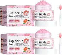 Lip Scrub Exfoliator,Honey Peach Lip Sleeping Mask,Lip Lightening for Dark Lips,Fades Lip Lines,Effectively Moisturizes and Repairs Dry Chapped Lips (2pcs)