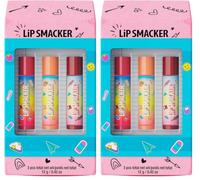 Lip Smacker, Back to School Collection, Eraser Box Lip Balm Trio, Set de 3 Bálsamos Labiales para Niñas y Niños, Set de Regalo con el Tema de la Vuelta al Cole en una Caja con Forma de Borrador