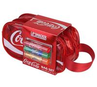 Lip Smacker Coca-Cola Handy Bag Set, 3 Bálsamos Labiales para Niños con Sabor Original Coca-Cola, Fórmula Transparente e Hidratante