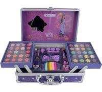 Lip Smacker Disney Wish Makeup Traincase, Maletín de Maquillaje Disney para Niñas, 50+ Piezas de Maquillaje para Rostro, Labios y Uñas con Accesorios de Belleza para Cabello y Maquillaje Incluidos