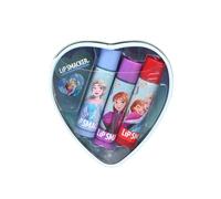 Lip Smacker Frozen, Set de Lata con Forma de Corazón, Set de 3 Bálsamos Labiales de Frozen para Niñas, Edición Regalo 2025