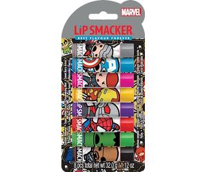 Lip Smacker Marvel Collection, Pack Fiesta Los Vengadores, 8 Bálsamos Labiales para Niños Inspirados en los Vengadores, Hidratan y Refrescan
