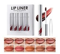 Lip Tint Pen, Tear-Off Lip Glaze Set, 2ml Highly Pigmented Long-Lasting Waterproof and Smudge-Proof Matte Makeup, 5-Pieces for Women Wedding Travel Beauty Kit