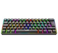 Lipa Teclado para juegos X23 Negro - Inalámbrico - Iluminación RGB - Tri-Modo - 61 teclas mecánicas - Multiteclas FN - Compatible con todos los controles y consolas - Switches Brown - Ergonómico y