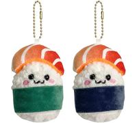 Lipfer 2 Unids/Set Llavero De Dumpling Kawaii Salmón Sushi Llavero Árbol De Navidad Llavero De Felpa Colgante Accesorios De Cadena