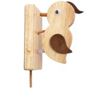 Lipfer Aldaba De Puerta De Madera, Decoración De Pájaro Carpintero, Timbre Frontal con Cuerda De Tracción, Campana De Tendero, Juguete De Pájaro para Niños, Entrada a Casa, Navidad