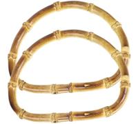 Lipfer Asas De Bambú En Forma De D para Bolso De Mujer, Asas De Repuesto para Bolso, Accesorios DIY, 2 Uds.