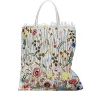Lipfer Bolso De Mano De Lona para Mujer, Bolsa De Compras Reutilizable, Bolsa Plegable De Organza con Bordado De Flores, Bolsa De Comestibles Estética para Regalo De Mujer