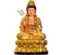 Lipfer Estatua De Resina Nanhai Guan Yin, Estatua De Buda De Loto De 11,8 Pulgadas, Decoración De Adornos De Adoración para Hogar, Estatua De Bodhisattva Kwan Yin