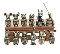 Lipfer Soporte De Palo De Quemador De Incienso con Animal Zodíaco Chino Joss-Stick Inciense Placa De Sándalo De Sándalo Base Estudios Decoración del Hogar