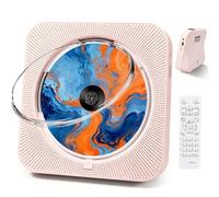 Liphier Reproductor de CD Portátil Bluetooth, CD Player con Altavoz, Rosa | Compatible con AUX/USB, Estéreo Hi-Fi, Radio FM, Mini Reproductor CD Vertical con Mando a Distancia, Ideal como Regalo