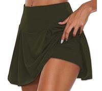 LIPIODOL Faldas Mujer de Golf Pilates Fitness Correr Deporte Falda Pantalón Deportiva de Tenis 2 En 1 con Pantalones Cortos Incorporados en la Cintura Trasera