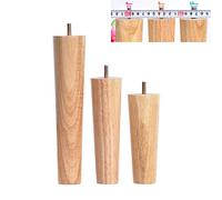 LIPJIA Patas para Mesas 4 Patas de Madera de Repuesto para Muebles, para sofá, Cama, Armario, Mesa de Centro, Estilo Mediados de Siglo, M6M8M10, Tornillo, componente de Mueble, Color Madera.