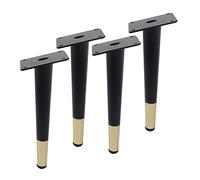 LIPJIA Patas para Mesas Patas de Repuesto de Metal para Muebles (Juego de 4) para sofás, armarios y mesas de Centro Bea1000Kg, Color Negro/Dorado, 25 cm/9,8 Pulgadas, Patas oblicuas
