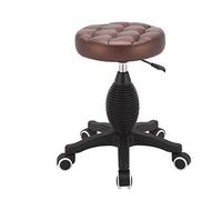 LIPJIA Taburete de peluquería Profesional para Salones de Belleza y barberías, Giratorio y Firme, Ideal para Corte de Pelo y manicura (Marrón B)