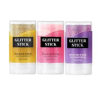 Liplaya Glitter Stick, cabello y cuerpo de palo de brillo, pintura facial de brillo de la sirena, azul rojo blanco, lentejuelas holográficas pintura brillante para la cara/cuerpo (A7)