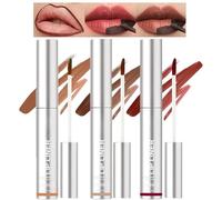 Lipliner Peel-Off Lip Liner Tattoo, 3 unidades, Peel-Off Lip Stain, Borgoña, Marrón Oscuro y Marrón Claro, Exfoliante de larga duración, enriquecido con ácido hialurónico y vitamina E