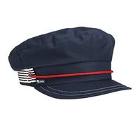 LIPODO Gorra Marinera Yachting Mujer - Made in Italy Gorro de Marinero Baker Boy con Visera, Forro Verano Primavera/Verano - Talla única Azul Oscuro