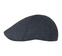 LIPODO Gorra Plana, Hombre - Gorra con Visera y diseño en Espiga - Gorra de Caballero en Negro-Gris y Negro-Azul - Parte Trasera con Cinta elástica - Gorra con Forro Negro-Azul M (57-58 cm)