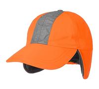 LIPODO Gorra Reflectante con Orejeras Mujer/Hombre - de Invierno béisbol Protector Orejas Cerrado por atrás, Visera, Forro otoño/Invierno - L (57-58 cm) Naranja neón