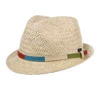 LIPODO Sombrero de Niño Colour Band - Made in Italy Verano Playa Sol con Banda Piel Primavera/Verano - 53 cm Natural