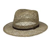 LIPODO Sombrero de Paja Farmer Hombre - Made in Italy Sol Verano Playa con Banda Piel Primavera/Verano - S (54-55 cm) Natural