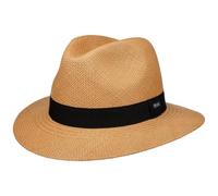 LIPODO Sombrero Panamá Classic Traveller Mujer/Hombre - Made in Italy de Paja con Banda Grosgrain, Grosgrain Verano Primavera/Verano - XL (60-61 cm) marrón