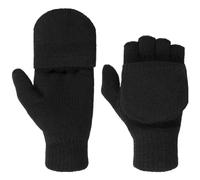 LIPODO Thinsulate Guantes sin dedos Mujer/Hombre - Unisex - Guantes de punto - Otoño/Invierno- Lavables - Manoplas - Unicolor - negro 10 HS