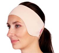 LIPOELASTIC PU 03 - Otoplastia Ajustable con Velcro - De oreja Post-Cirugía - Compresión de Doble Capa - Unisexo - Banda para Oído de Cirugía Plástica, beige, medium