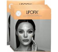 LIPOFIX Mascarilla Facial - Mascarilla De Biocelulosa Para El Cuidado De La Piel - Mascarillas Antienvejecimiento Y Con Biocolágeno - Mascarillas Faciales Adelgazantes Intensas - 5 Mascarillas