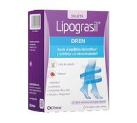 LIPOGRASIL Dren Acción Drenante y Remineralizante, Acción Venotónica y Antifatiga, Ingredientes Origen Natural, Equilibrio Electrolítico, Complemento Alimenticio, SalUnidade y Cuidado Personal, Negro, Hibisco, 14 sobres