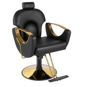 LipomA 1Sillón Profesional De Peluquería, 360º Giratoria con Base Fijo De Metal, Altura Regulable,Capacidad 200KG Sillón De Barbero para SPA Belleza,Negro