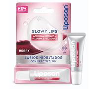 Liposan Glowy Lips Berry - Bálsamo Labial Ultrahidratante con Protección Solar SPF30 - Labios con Efecto Glow - Ácido Hialurónico, Vitamina E, Glicerina - Fórmula Vegana - Acabado Brillante - 4,8 g