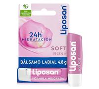 Liposan Soft Rosé (1 x 4,8 g), bálsamo labial rosa, cacao de labios para un brillo suave y luminoso, bálsamo hidratante para unos labios sedosos e hidratados