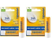 Liposan Sun Protect FPS 50 (1 x 4,8 g), cacao de labios con 24 horas de hidratación, bálsamo labial con protección solar, bálsamo hidratante para unos labios suaves (Paquete de 2)