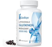 Liposomal Glutatión Reducido 2000 mg por porción | Suplemento de Glutatión con ácido Hialurónico + Péptido de Colágeno + Resveratrol para un Poderoso Antioxidante (60 unidad (Paquete de 1))