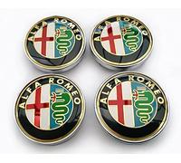 LIPPSY Tapacubos 4 PCS 60mm para Alfa Romeo Giulietta 159 146 156 Brera Tapacubos de Centro de Rueda de Coche Cubierta de Llantas de Estilo Automático Insignia Emblema Pegatina Tapas Cubo de Rueda