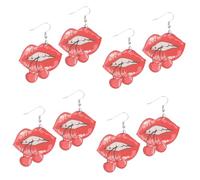 Lips Weird Fruits for Valentine Punk Creative Cute Earrings Unique Drop Earring Red Acrylic