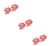Lips Weird Fruits for Valentine Punk Creative Cute Earrings Unique Drop Earring Red Acrylic