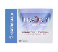 Lipsan Triple Acción - Control del Colesterol y Metabolismo Lipídico | Con Ankascin®568 sin monacolina K, Alcachofa, Policosanol y Vitaminas B | Equisalud | 30 Cápsulas