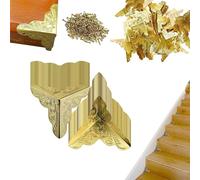 Lipski 100Pcs Stair Dust Corners for Wooden Steps, Antique Dust Corners for Stairs, Decorative Furniture Corner Guard, Star Dust Corners for Stairs, Vintage Stair Dust Corners (Gold)