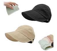 Lipski 2024 New Women's Large Brim UV Protection Empty Top Sun Hat, Outdoor Wide Brim Hats Caps Beach Packable Visor (2pcs E,One Size)