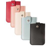 Lipski Pull-out Card Organizer, Snap Closure Leather Organizer Pouch, Stackable Pull-out Card Holder, Credit Card Holder Wallet, Leather Business Card Holder (5pcs)
