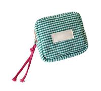 Lipstick Bag | Portable Lipstick Napkins Storage Pouch,Portable Square Checkered Cosmetic Case Traveling Bag for Car Key Earphone Coin
