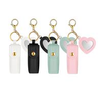 Lipstick Holder Keychain - 4 Pieces Bag Ornament, 1.02x3.54 Inches Portable Lip Stain Tint Case, Stylish Makeup Accessory, Secure Holder for Daily Use, Fashion Keychain Accessory, for Women Girls