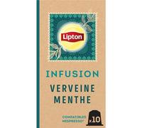 Lipton, Infusión Sabor Verbena Menta, Frescura,Cápsulas Compatibles Nespresso, Ingredientes Originales 100% Natural, 10 Cápsulas