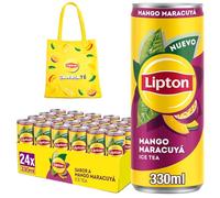 LIPTON Mango Maracuyá, Refresco de Té Helado, Pack de 24 x 330 ml, Incluye Tote Bag de Regalo