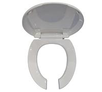 LIQONWAG Asiento de Inodoro, Asientos de Inodoro Comerciales de Frente Abierto con Tapa de Inodoro de Cierre Suave, Liberación Rápida para una Limpieza Fácil/Round