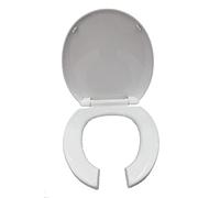 LIQONWAG Asiento de Inodoro Comercial de Apertura Frontal, Asiento de Inodoro Redondo de Cierre Suave, Asiento de Inodoro de Plástico de Gran Apertura,