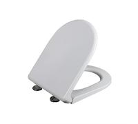 LIQONWAG Asiento de Inodoro con Cierre Suave en Forma de D, Asientos de Inodoro, Asiento de Inodoro de Liberación Rápida con Fijación Superior, Bisagras Ajustables de 360°, Tapa de Inodoro en Forma d
